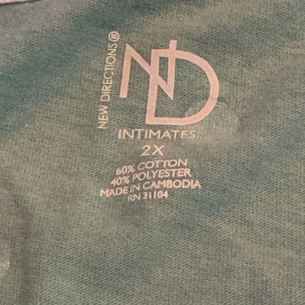 New Directions Long Sleeve PJ Top - Green - Picture 5 of 5